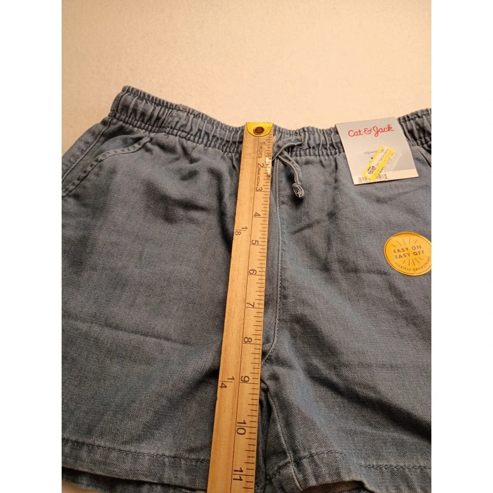 Cat & Jack Girls Light Wash Adjustable Waist Pull-On Shorts Size L 10/12 NWT NWT